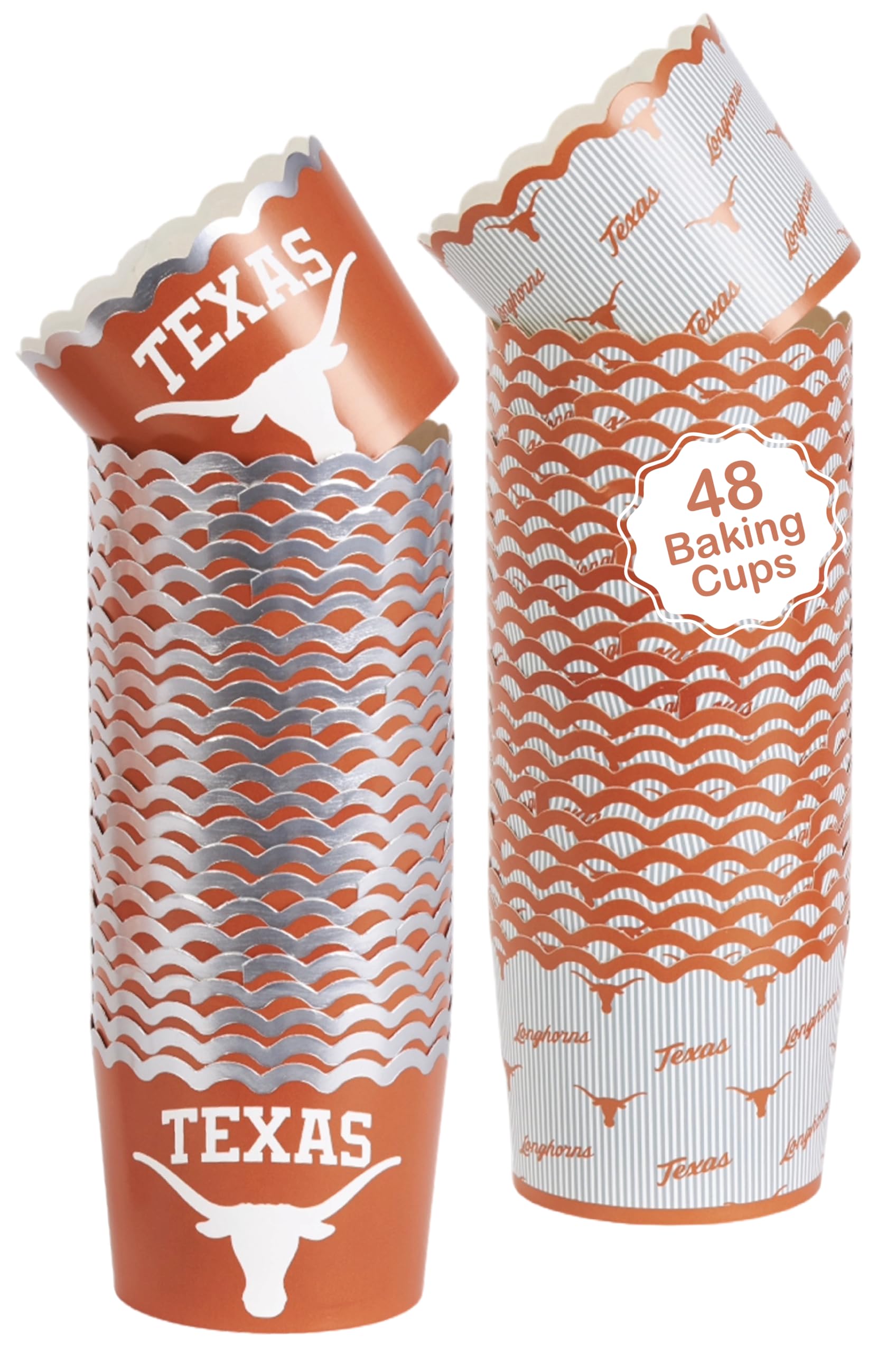 Amazon.com: University of Texas Baking Cups (48 Pcs) for UT